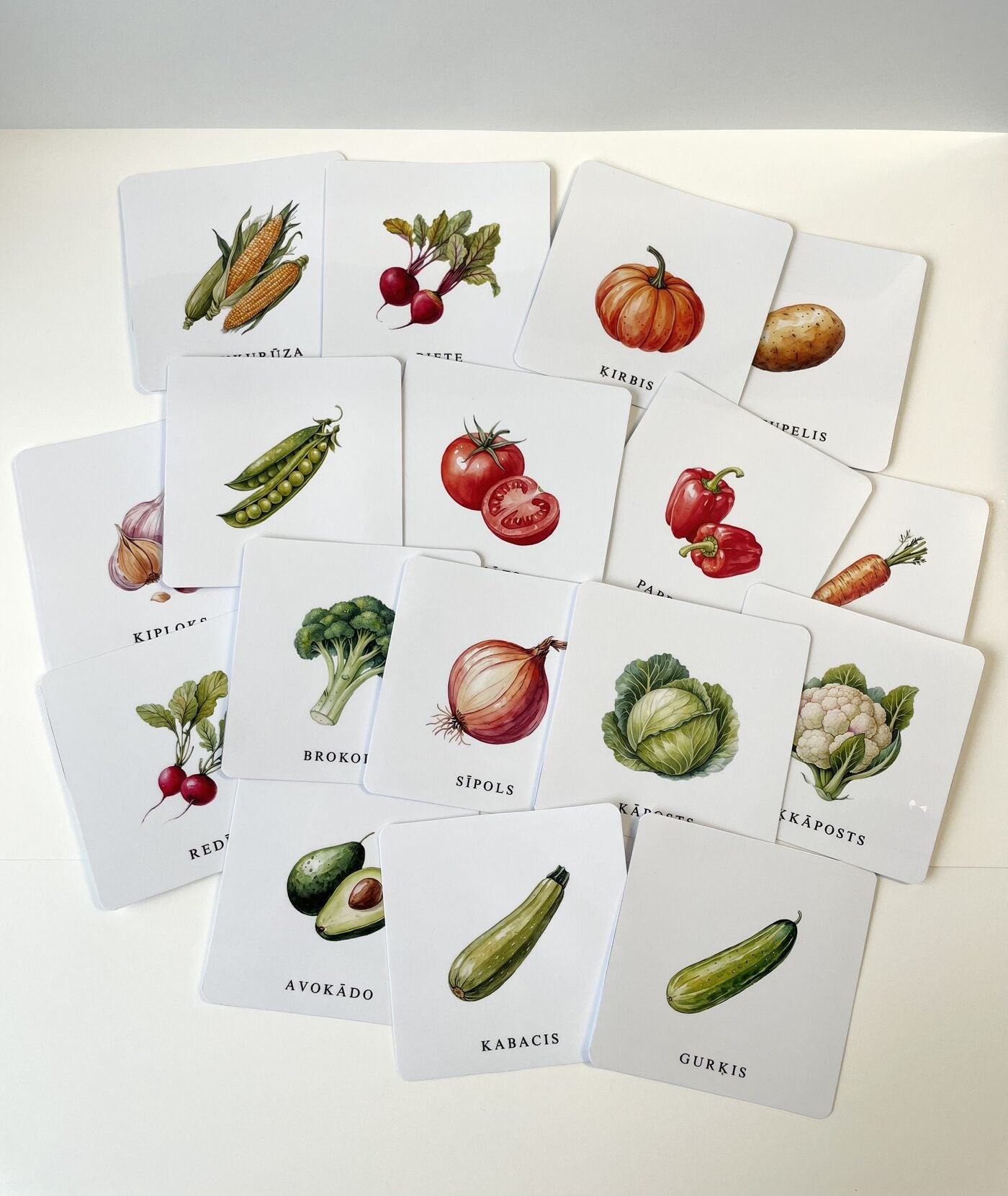 Augļu un dārzeņu kartītes